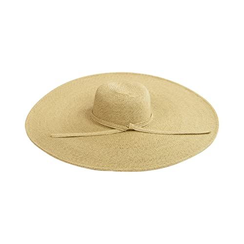 Womens UV Protection Wide Brim Big Floppy Sun Hat With Bow Detail