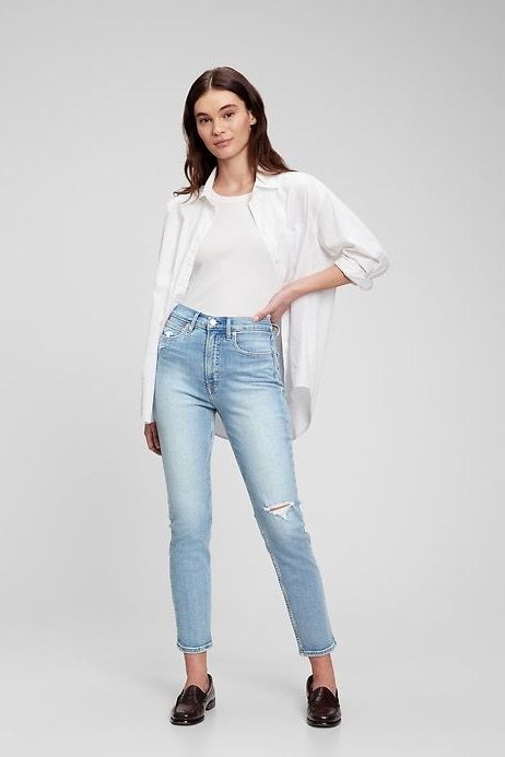 Women Jeans Styles Collection. Denim Fashion Female Pants. Trendy
