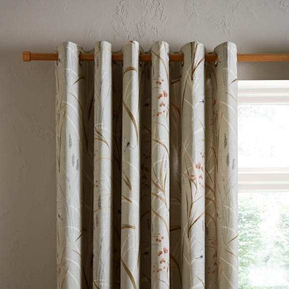 Riverside Grasses Natural Eyelet Curtains