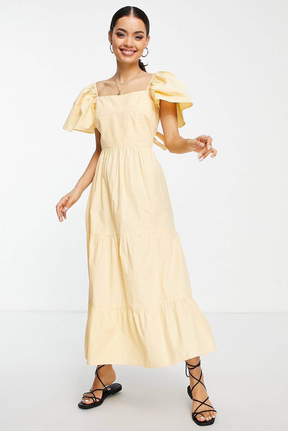 Poplin bow back maxi dress in buttermilk - ASOS summer dresses