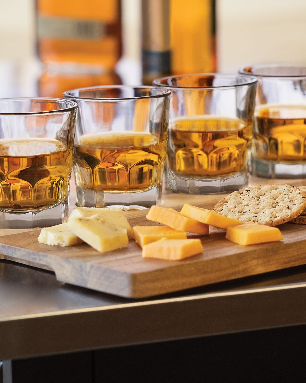 Whiskey Flight Glass Set with Wood Carrier