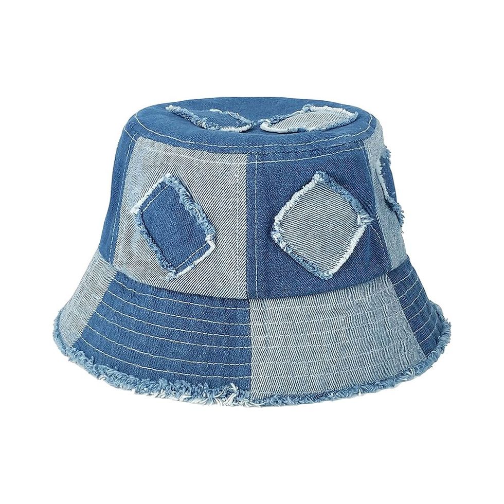 Denim Bucket Hat for Women, Packable Summer Beach Sun Protection Hats