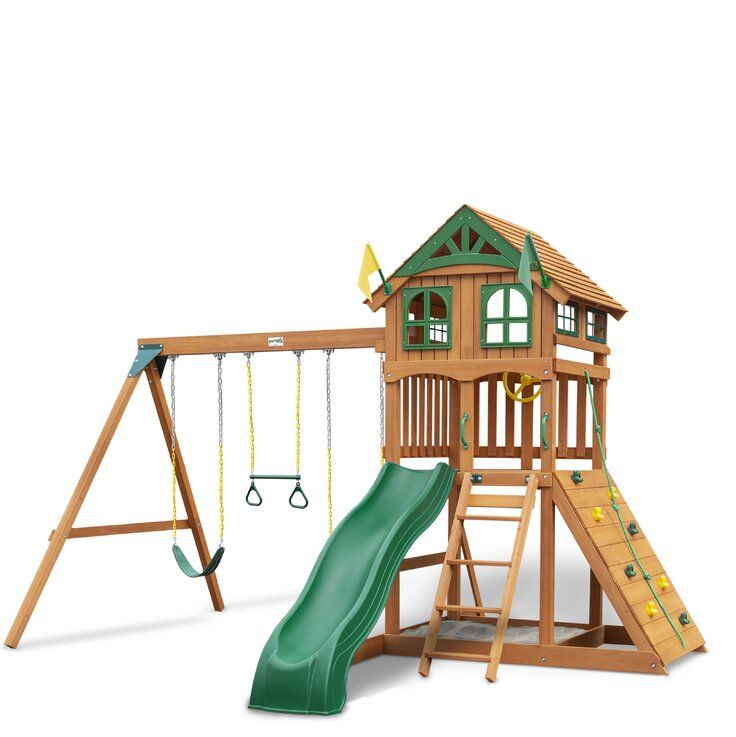Avalon Swing Set With Wood Roof