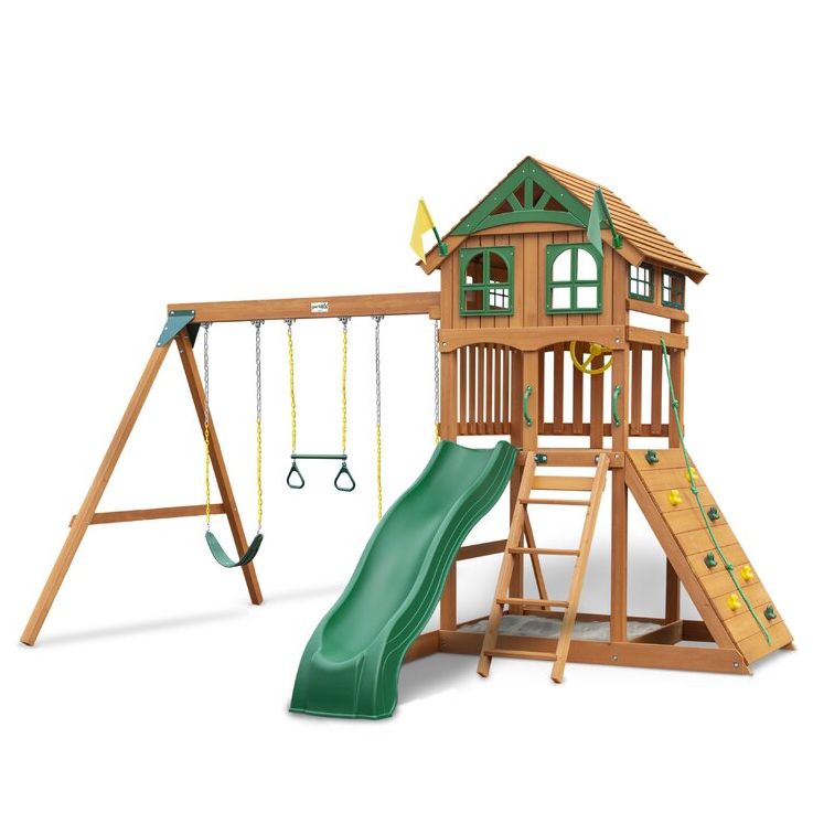 Avalon Swing Set With Wood Roof