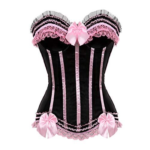 Black and Pink Bustier Corset