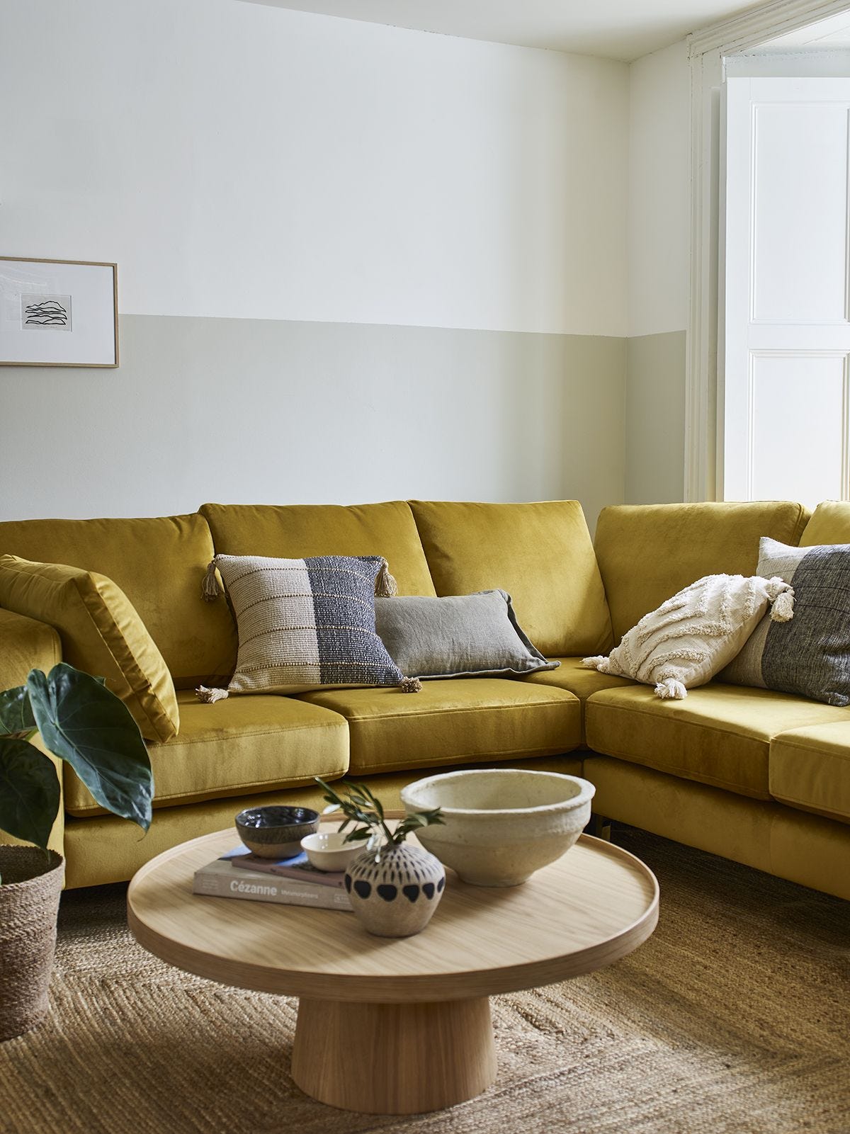 House Beautiful Darcy Velvet Sofa, Mustard