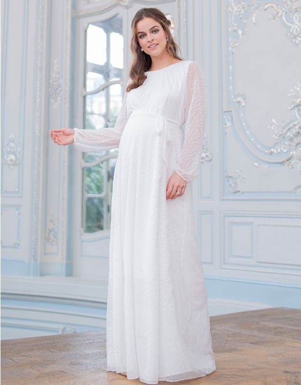 Verona Maternity Wedding Dress Short Ivory White - Maternity