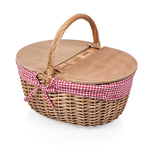 Picnic Time Country Picnic Basket With Gingham Liner