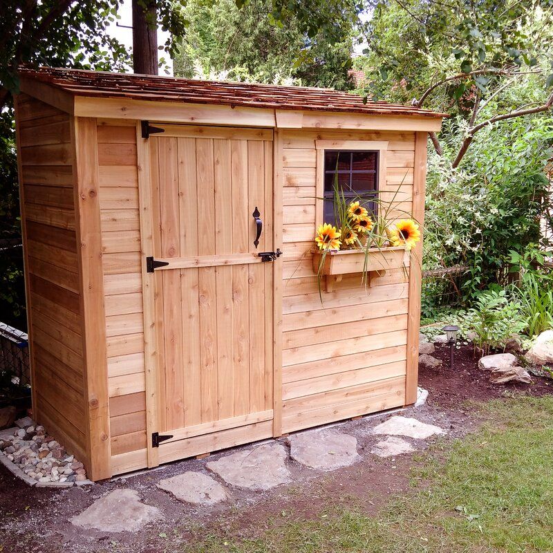 Solid Cedar Wood Lean-To Shed
