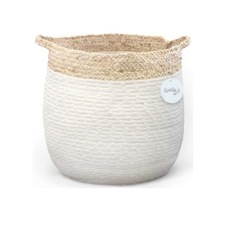 Cotton Rope Basket with Corn Skin 