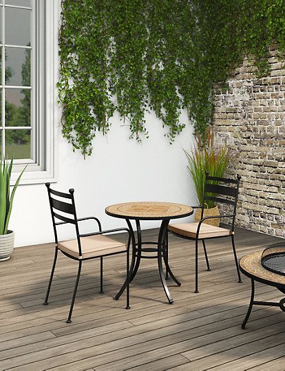 wood and iron bistro set