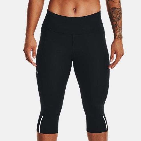 UNDER ARMOUR Heat Gear Compression Running Capris Blue with Mesh