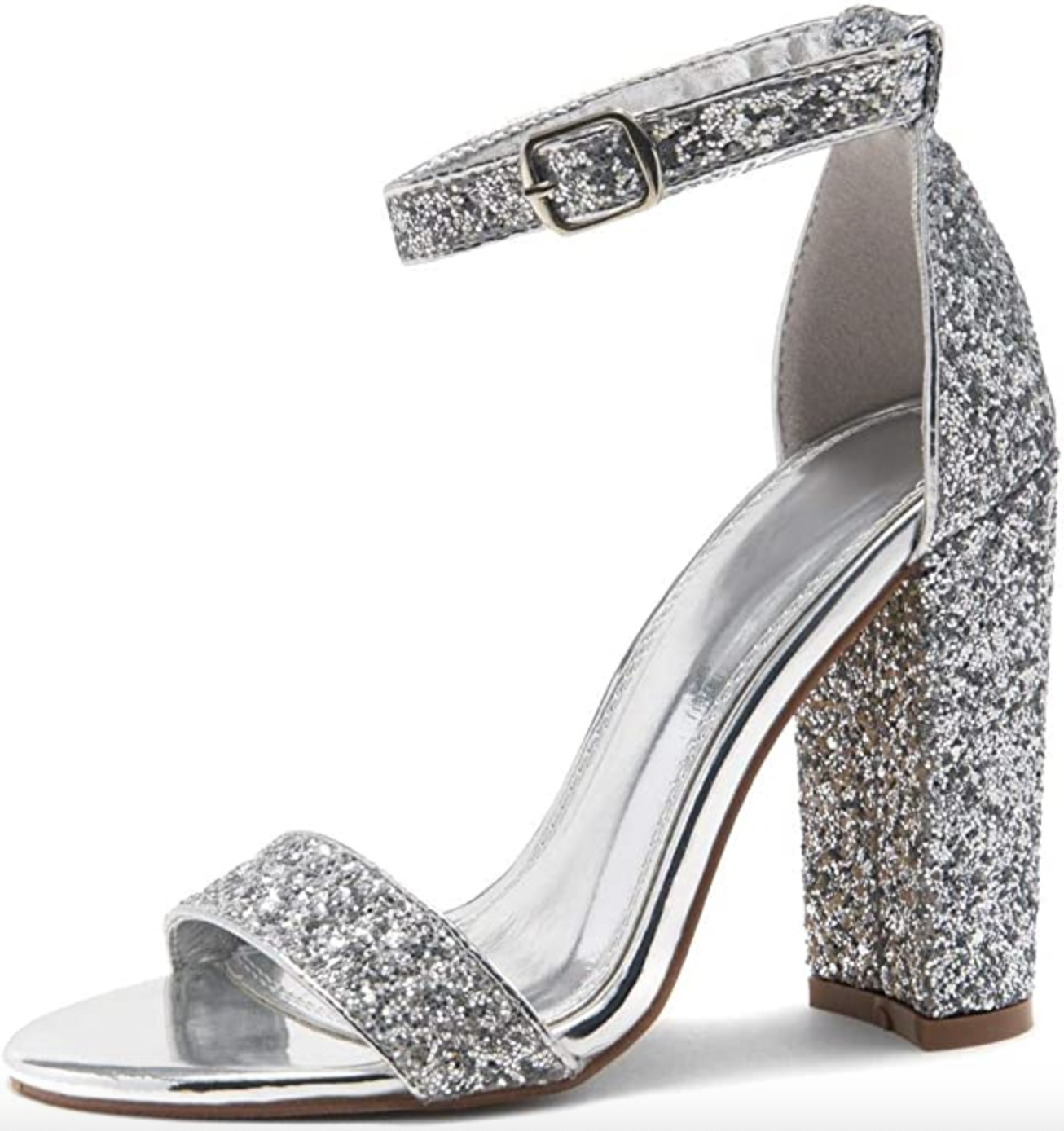 Silver Prom Platform Heels