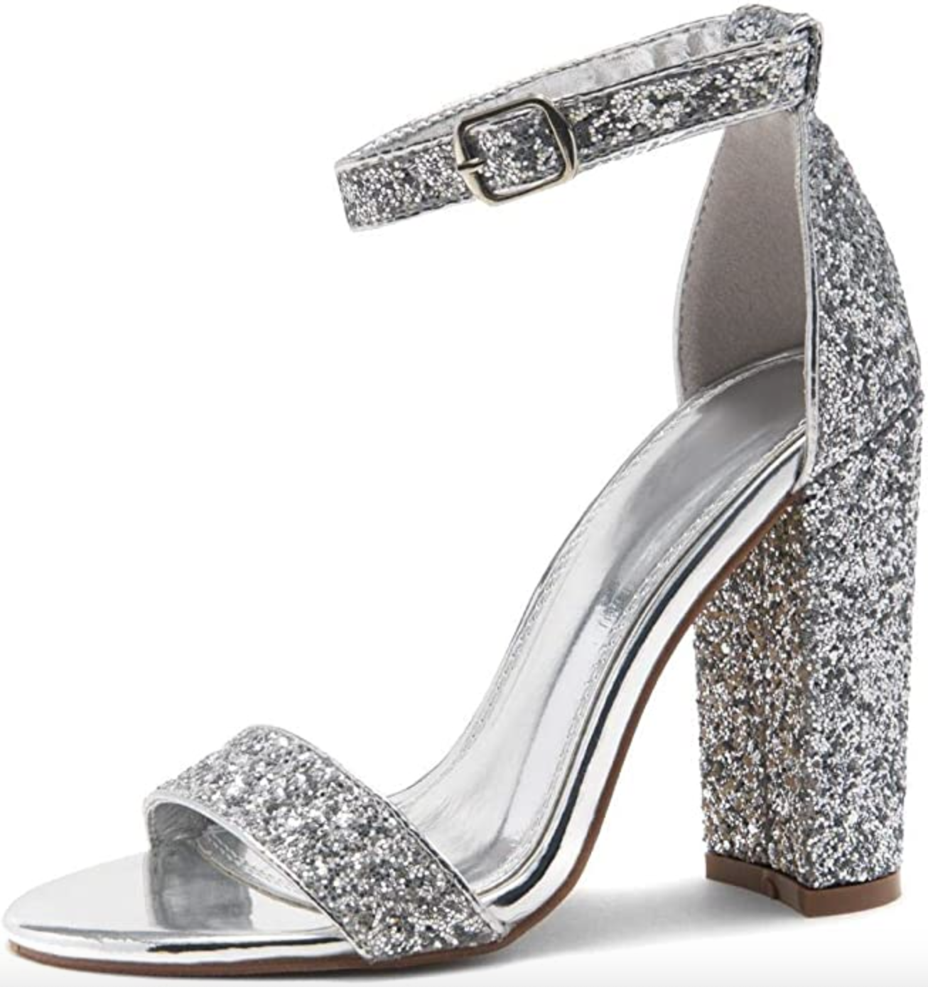 silver prom platform heels