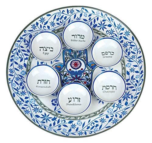 Porcelain Hamsa Seder Plate 