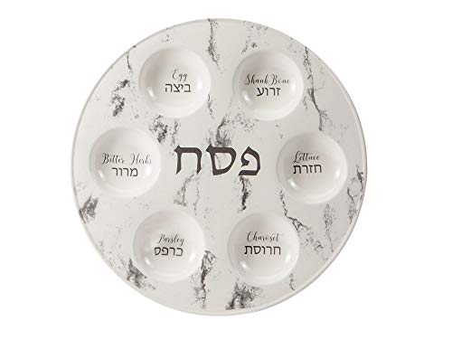 Marble Design Ceramic Seder Plate