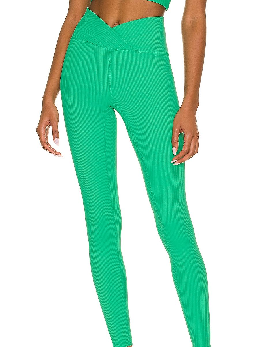 Green Legging Leggings Cotton Blend Pants Slex Yoga Full Length Stretchable  Her