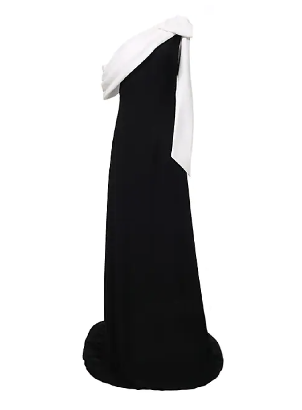 One-Shoulder Bow Crepe Gown