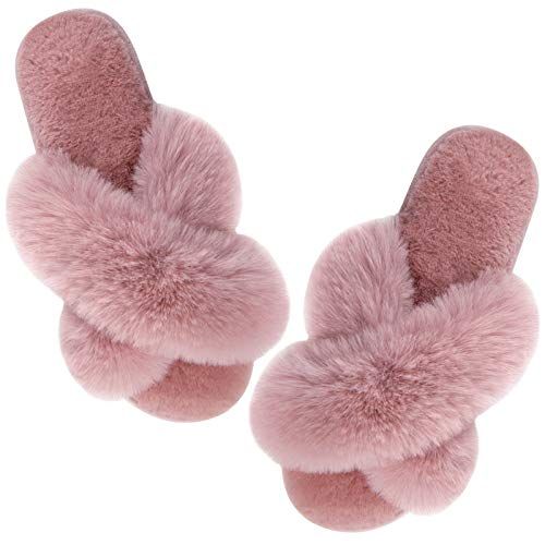 Plush Furry Open Toe Slippers