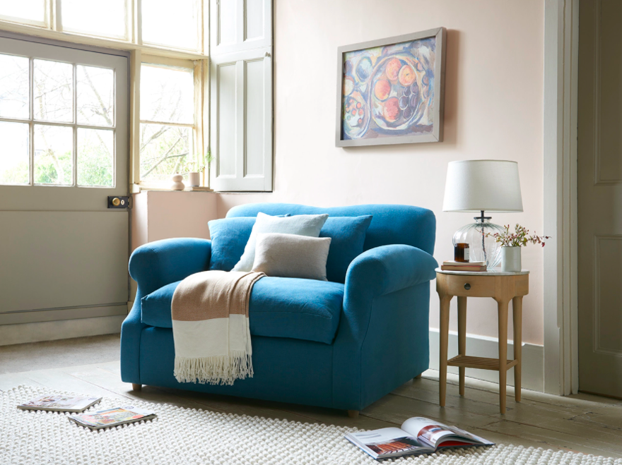 teal chair and footstool