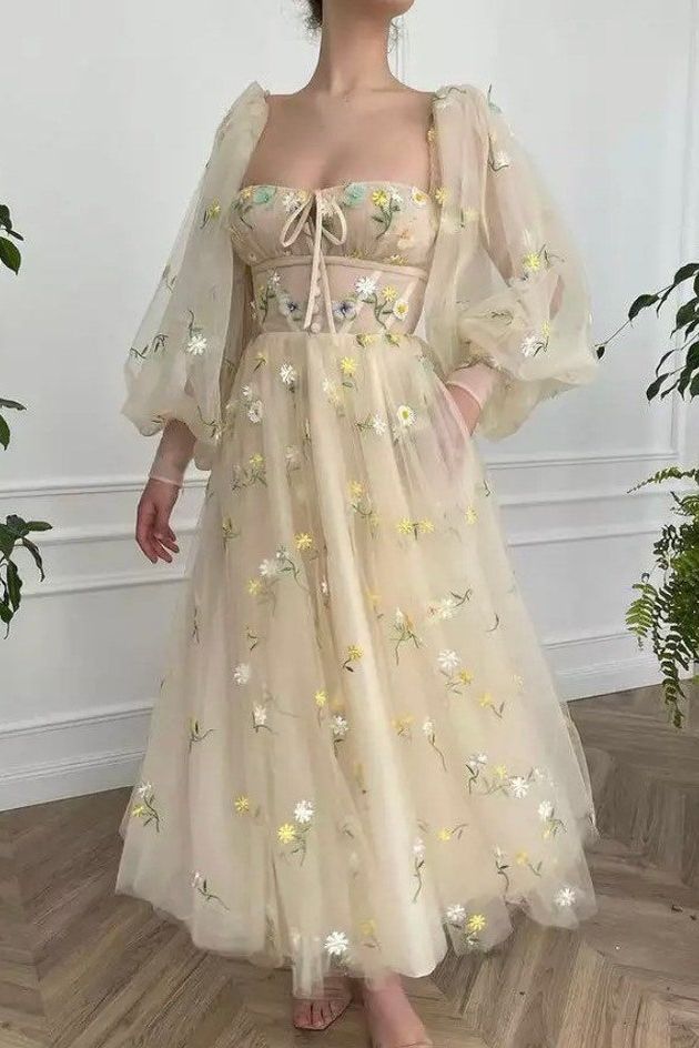 Pastel Yellow Corset Fairy Tale Romantic Dress