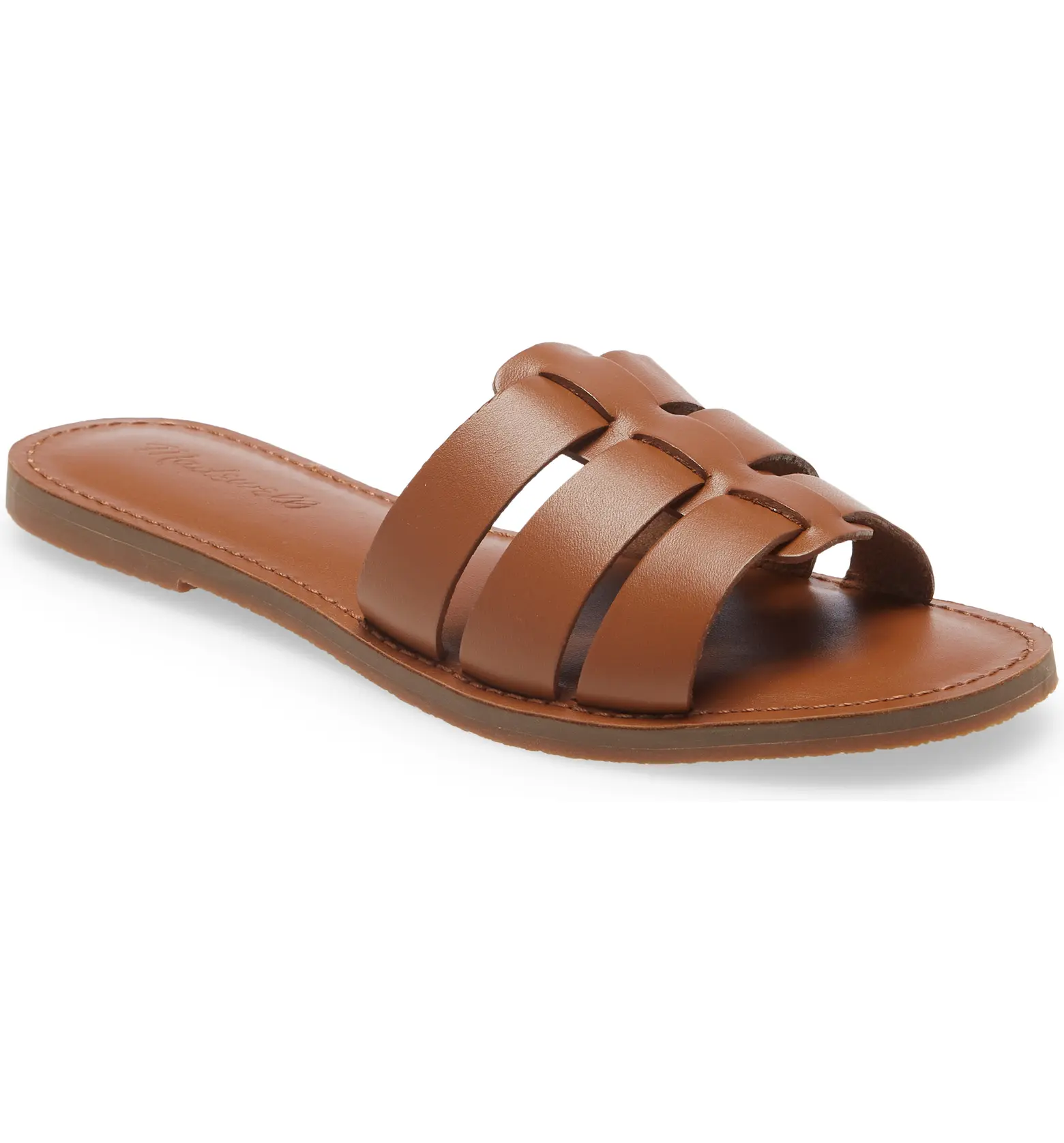 slip on leather sandals womens