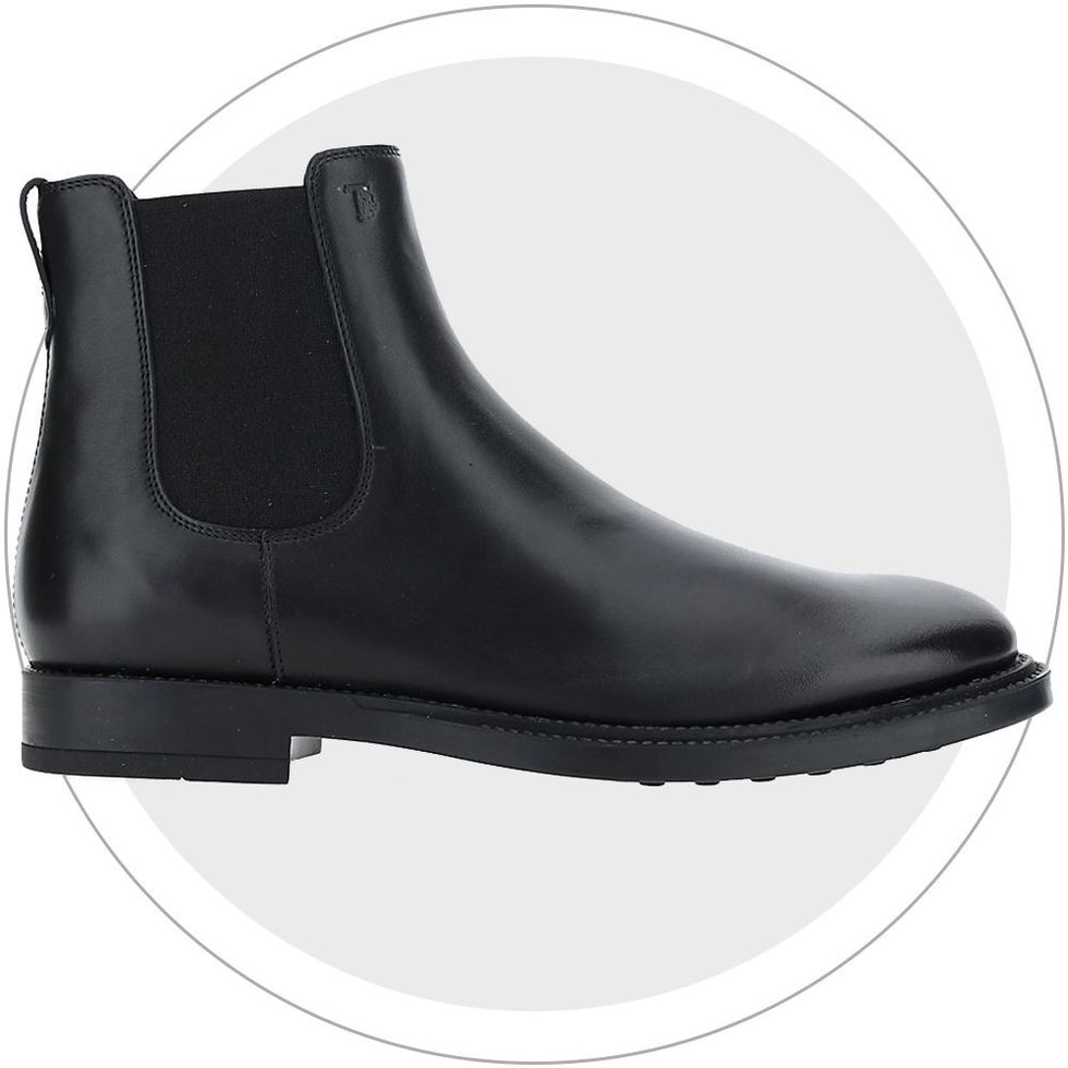 Embossed Leather Chelsea Boots