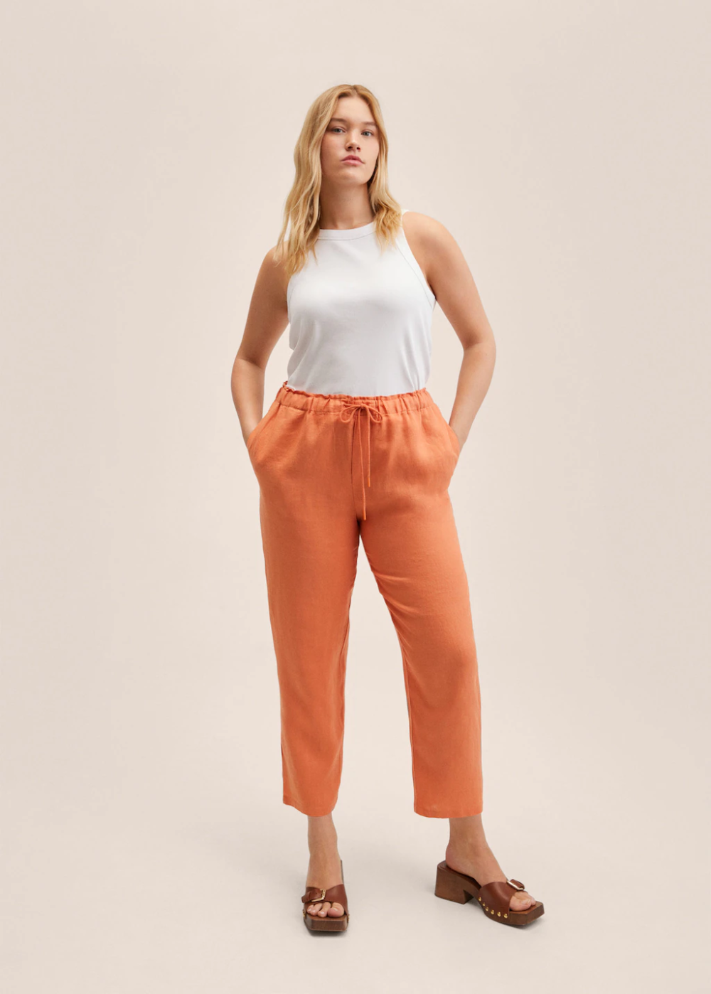 Wide-leg denim trouser in white curated on LTK