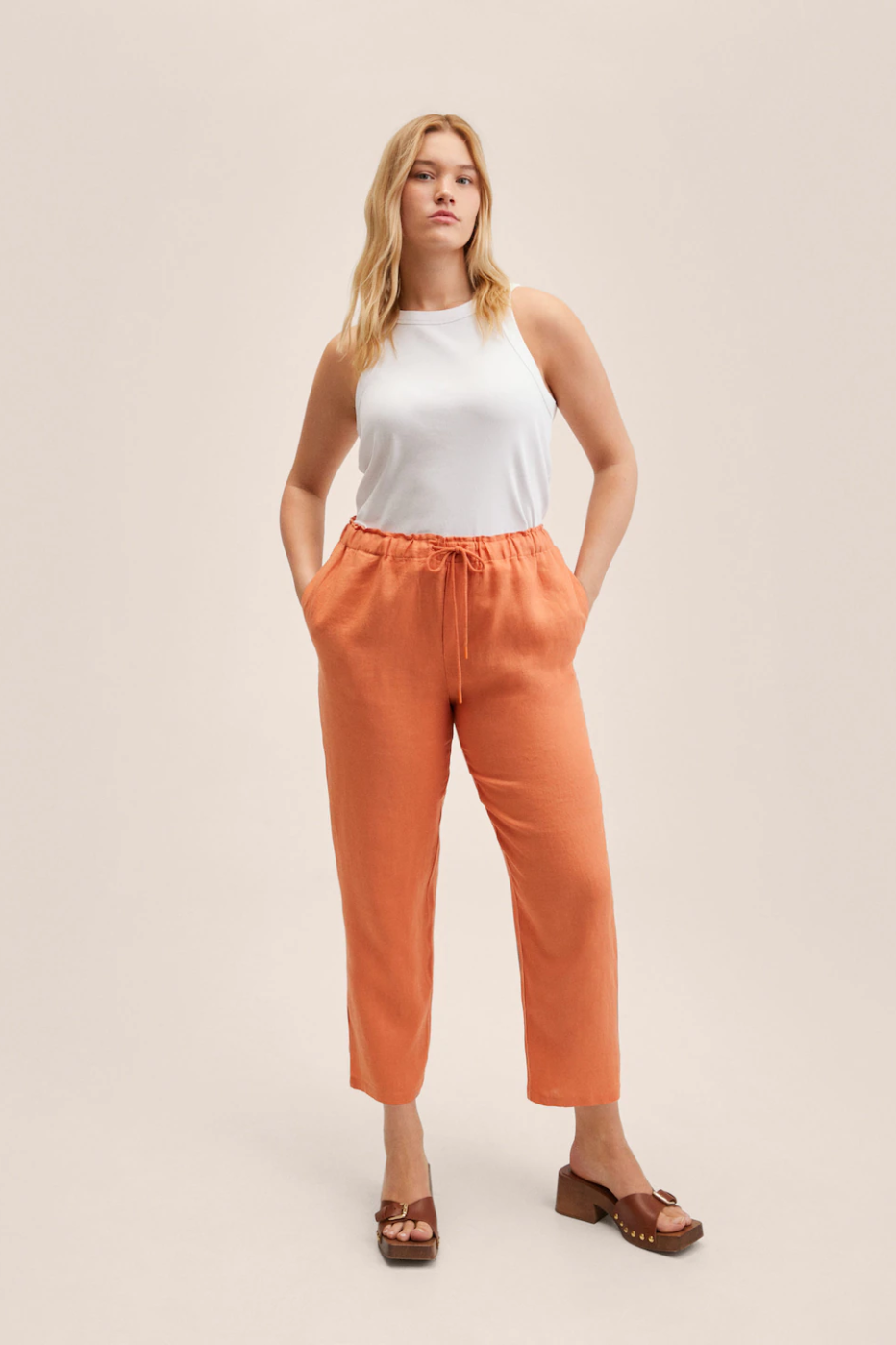 Linen low waist pants, Collection 2023