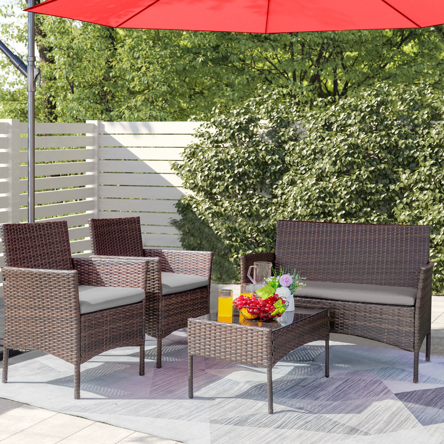 4 person patio set deals with umbrella