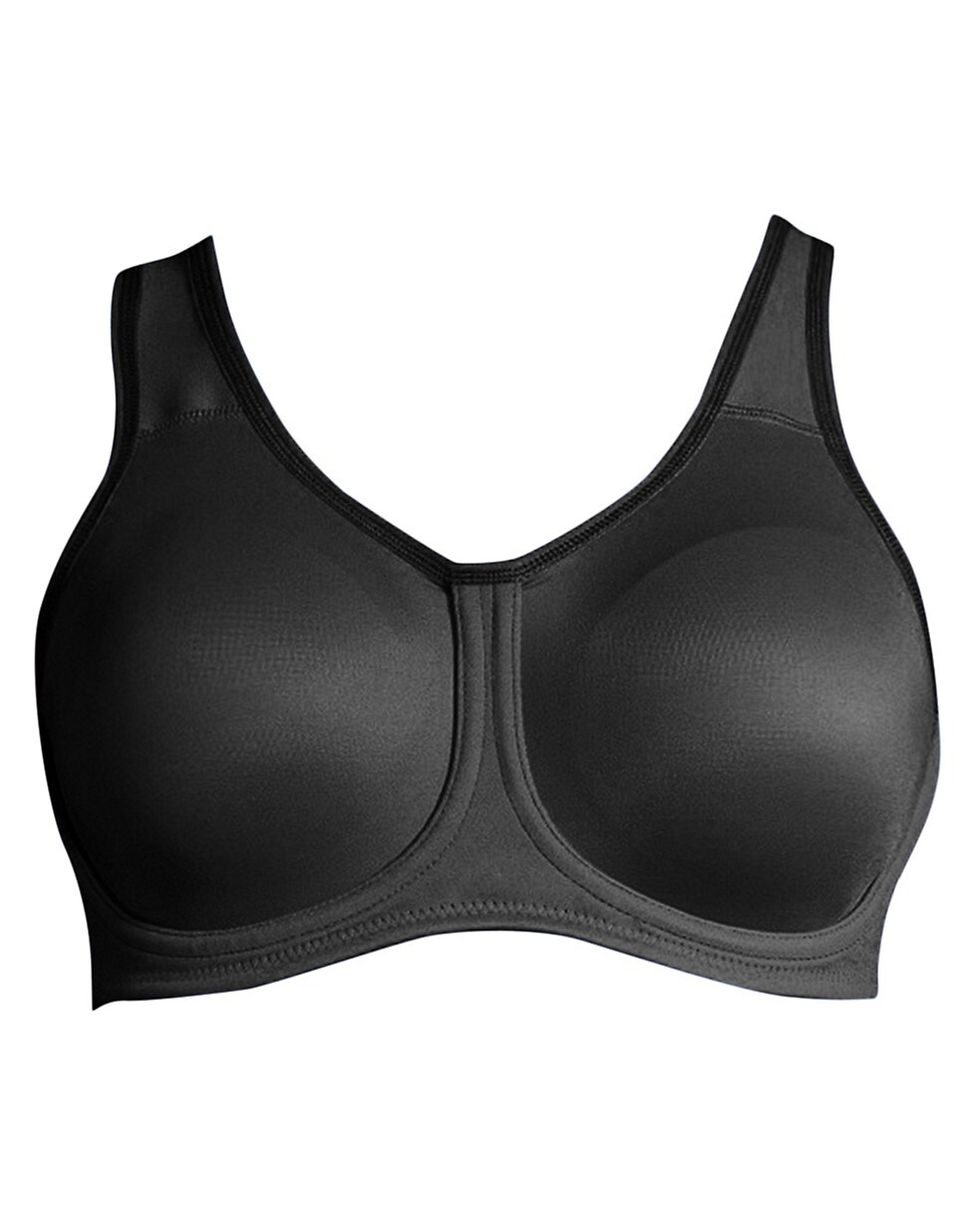 All in Motion Women's High Support Bonded high support sports Bra Black  36DD DD