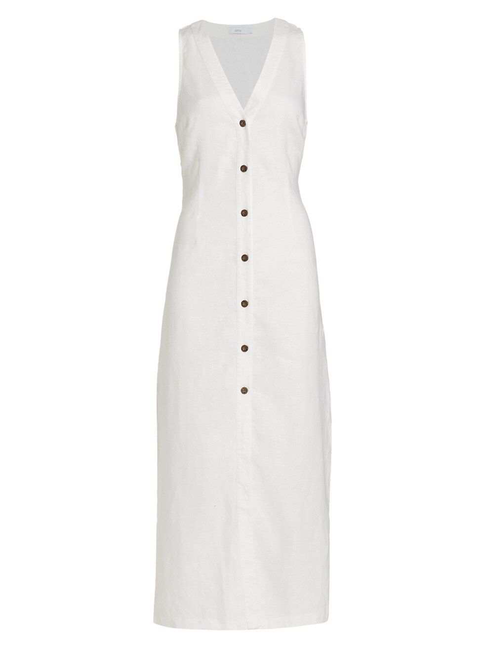 White dress with on sale buttons on front