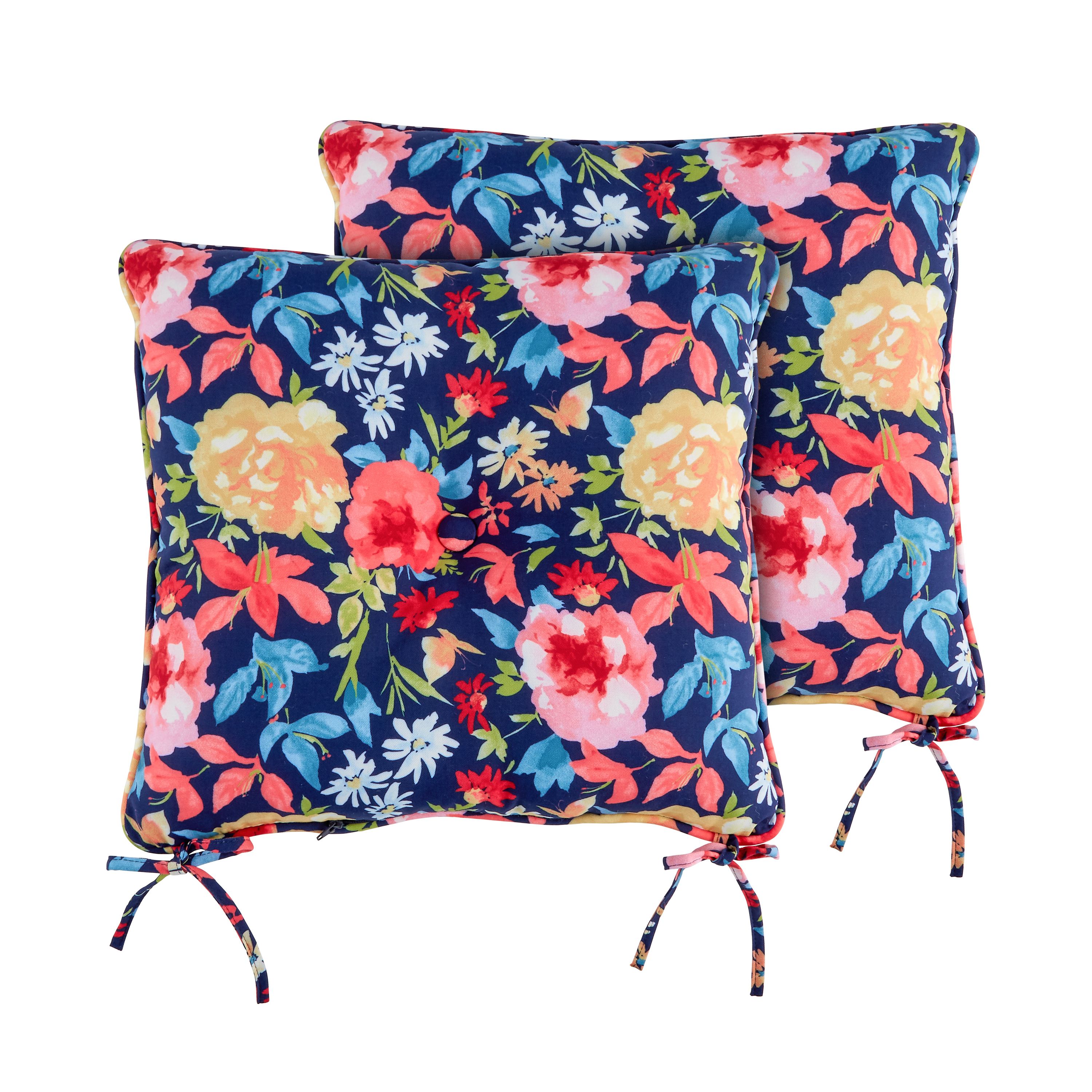 The Pioneer Woman Fiona Floral Outdoor Seat Pad