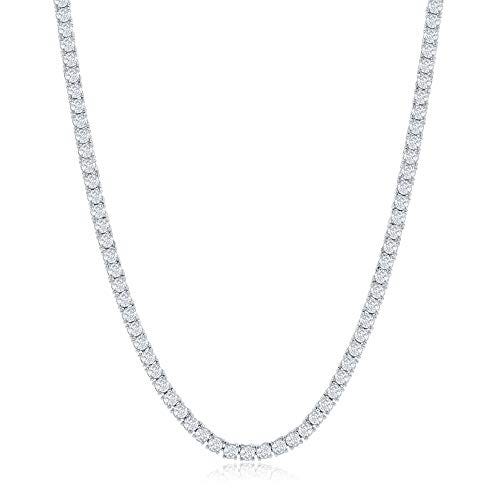 3mm Round Cubic Zirconia Tennis Necklace