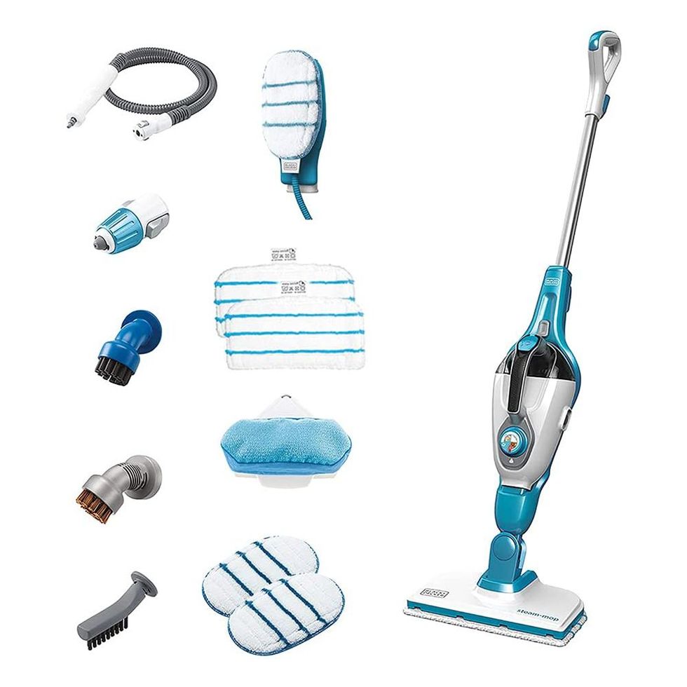 BLACK+DECKER 5-in-1 Steam Mop and Portable Steamer with Squeegee and (3)  Brushes HSMC1321 - The Home Depot