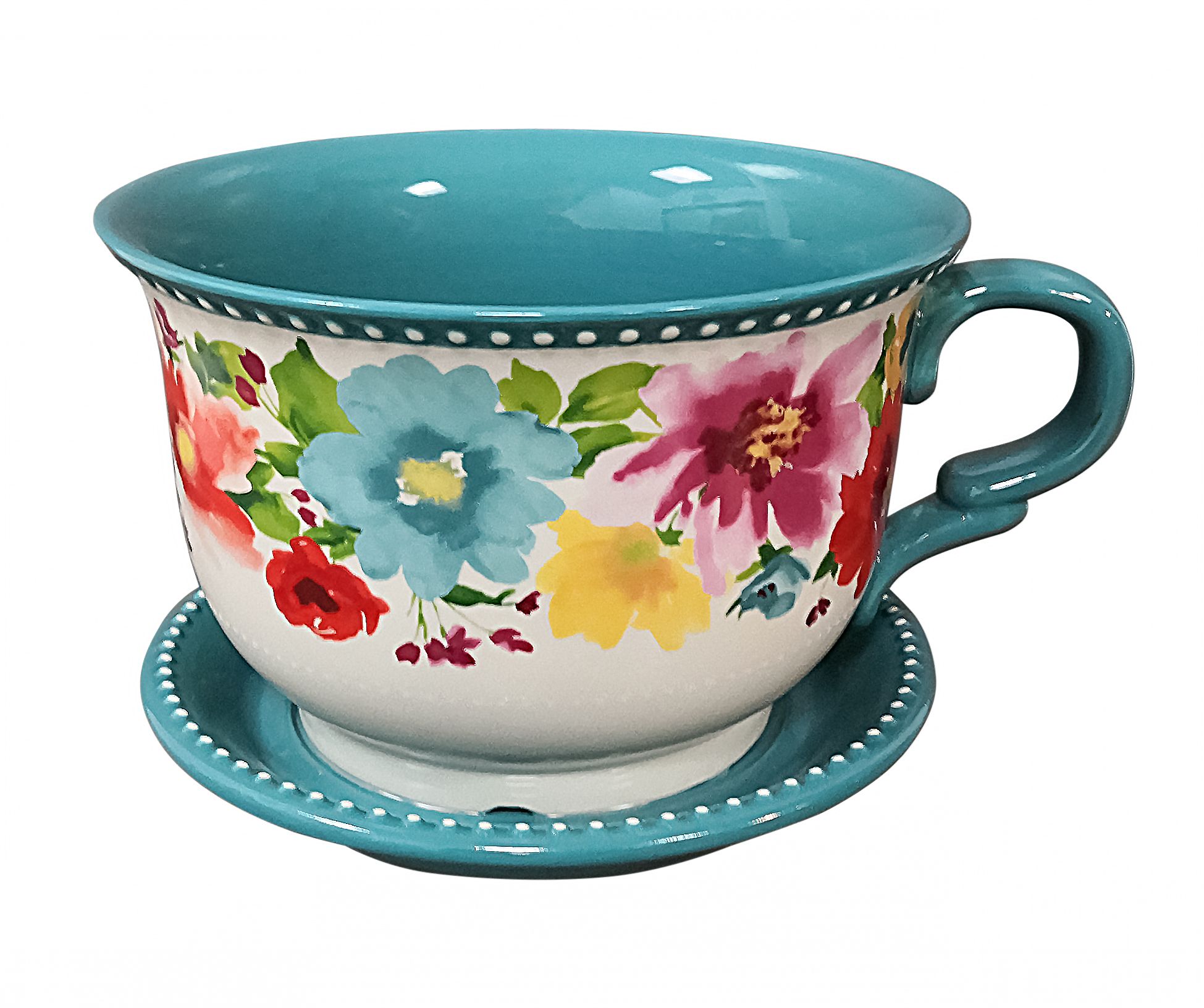 The Pioneer Woman Breezy Blossoms 10-Inch Teacup Planter