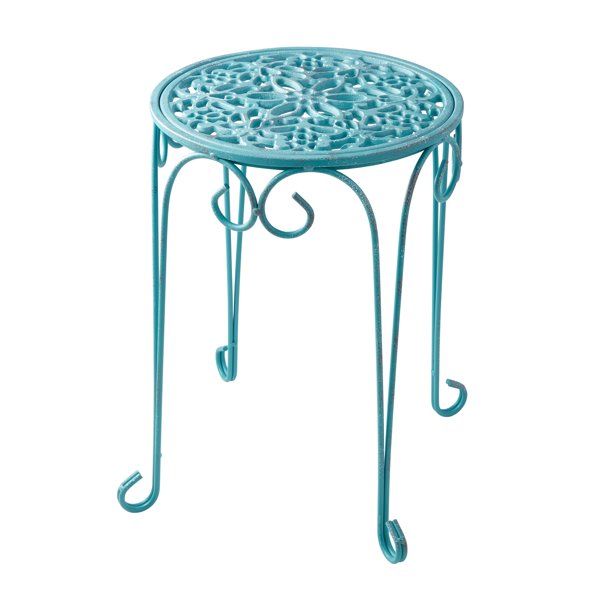 The Pioneer Woman 16-Inch Cast-Iron Teal Plant Stand