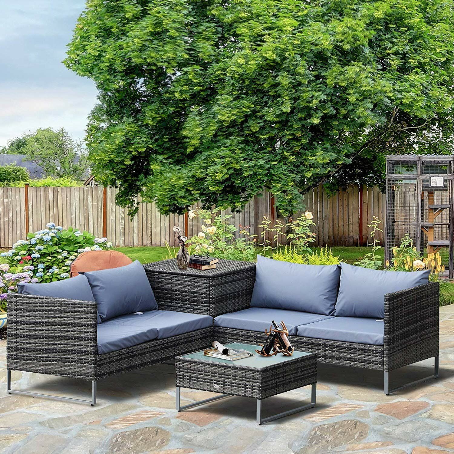 Mini corner sofa online set with storage garden