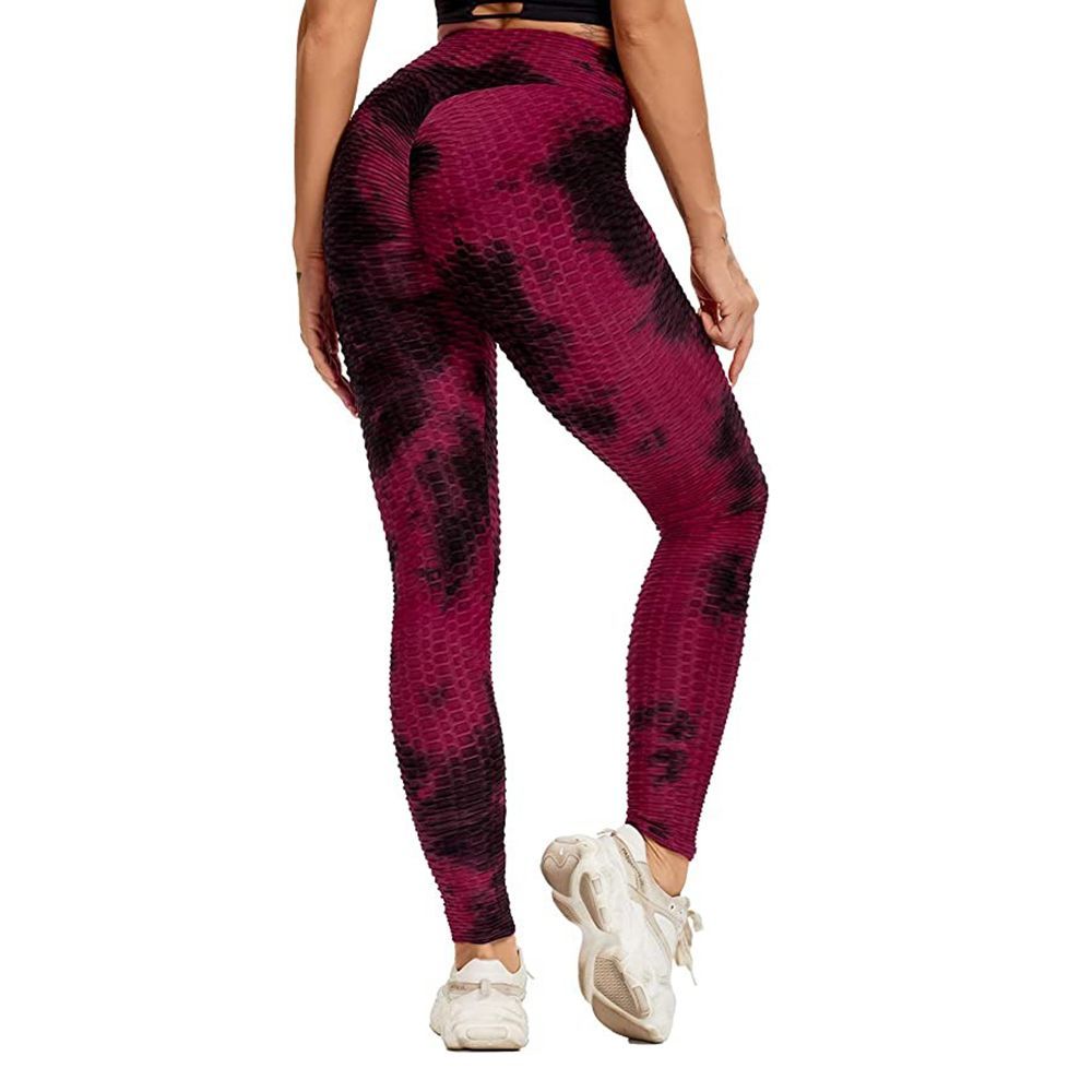 BUBBLELIME 22/26 High Waist Womens Embossed Pattern Yoga Pants Tummy Control Power Flex Workout Running Leggings