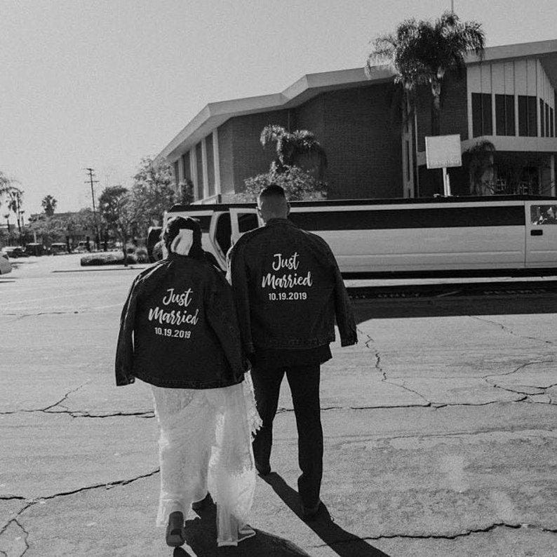 SSDesignCo Just Married Custom Wedding Jacket SSDesignCo Just Married Custom Wedding Jacket