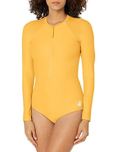 Body Glove Long Sleeve Zip Front One Piece Paddle Swimsuit