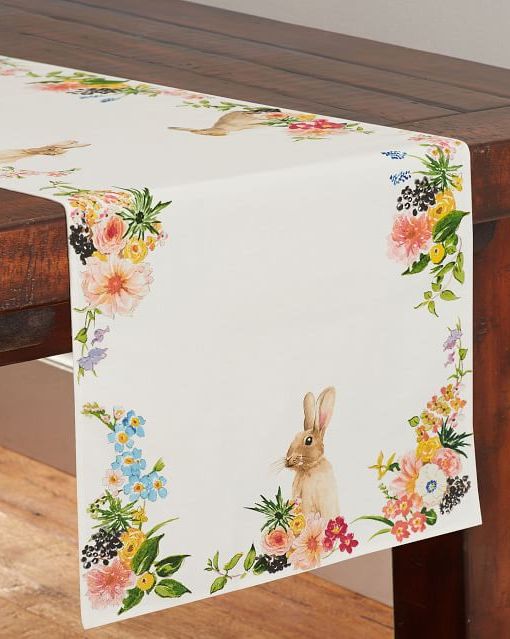 Floral Bunny Table Runner