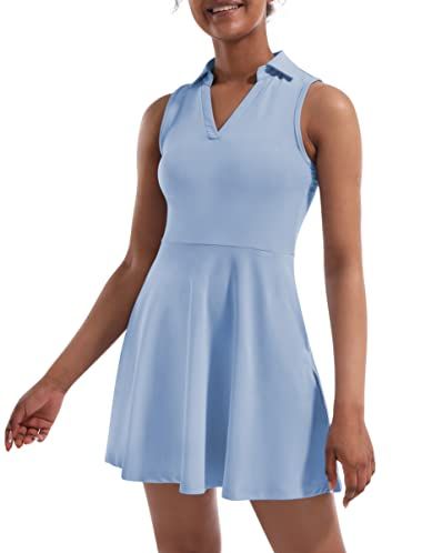 Athletic Dress with Built in Shorts & Bra Adjustable Straps Workout Dress  for Tennis Golf Midi Dresses for Women : : Clothing, Shoes 