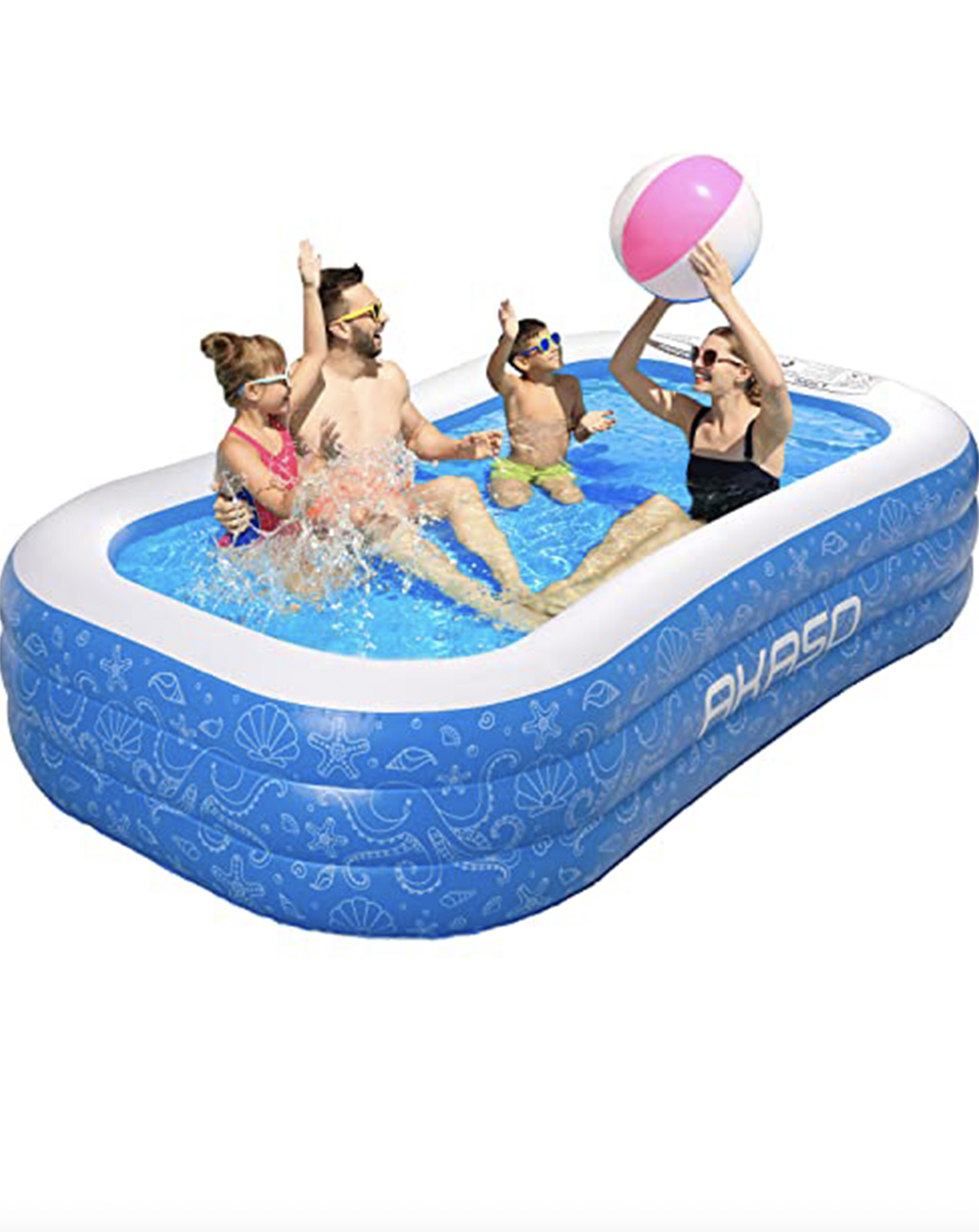 Honeydrill Inflatable Swimming Pool Family Backyard Pool Lovely Size for Kids Garden Good Choice for Backyard Water Party 120x72x20 inches Outdoor 