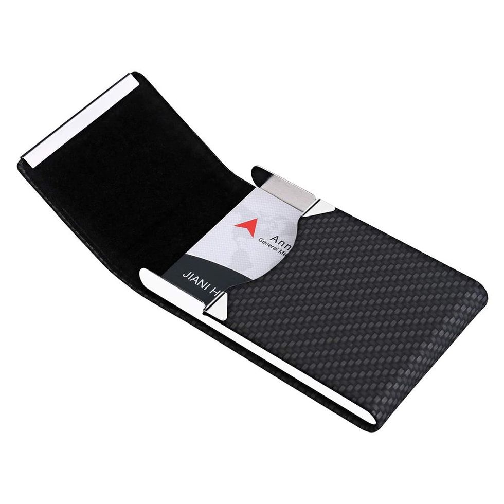 PU Leather Business Card Holder-Professional Pocket Wallet, Magnetic Closure