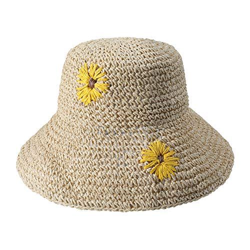 GMMGLT Women Beach Hat Packable Large Brim Floppy Sun Hat Reversible UPF 50+ Beach Sun Bucket Hat, Women's, Size: One size, Orange