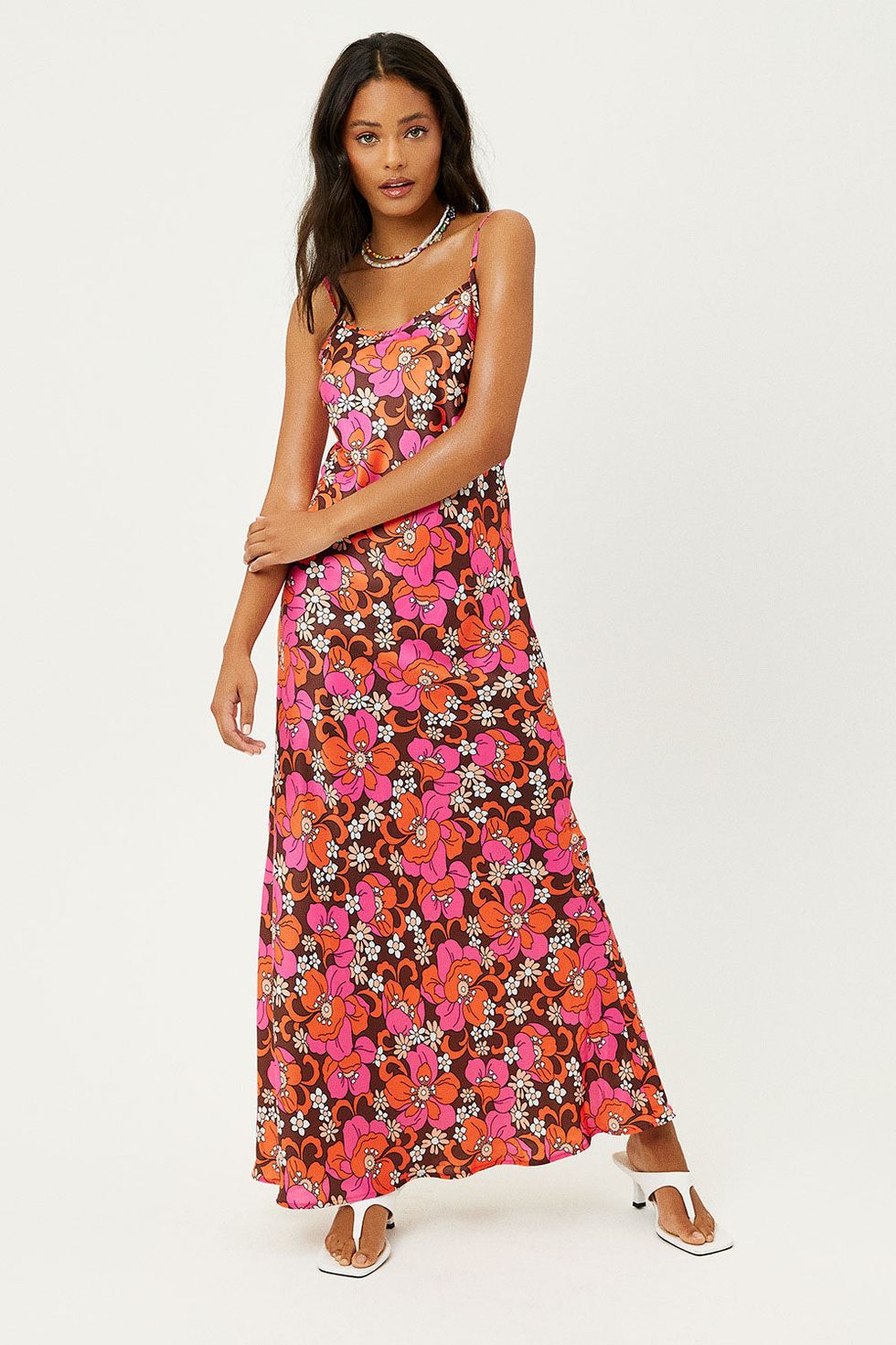 Isabel Satin Floral Dress: Floral dresses