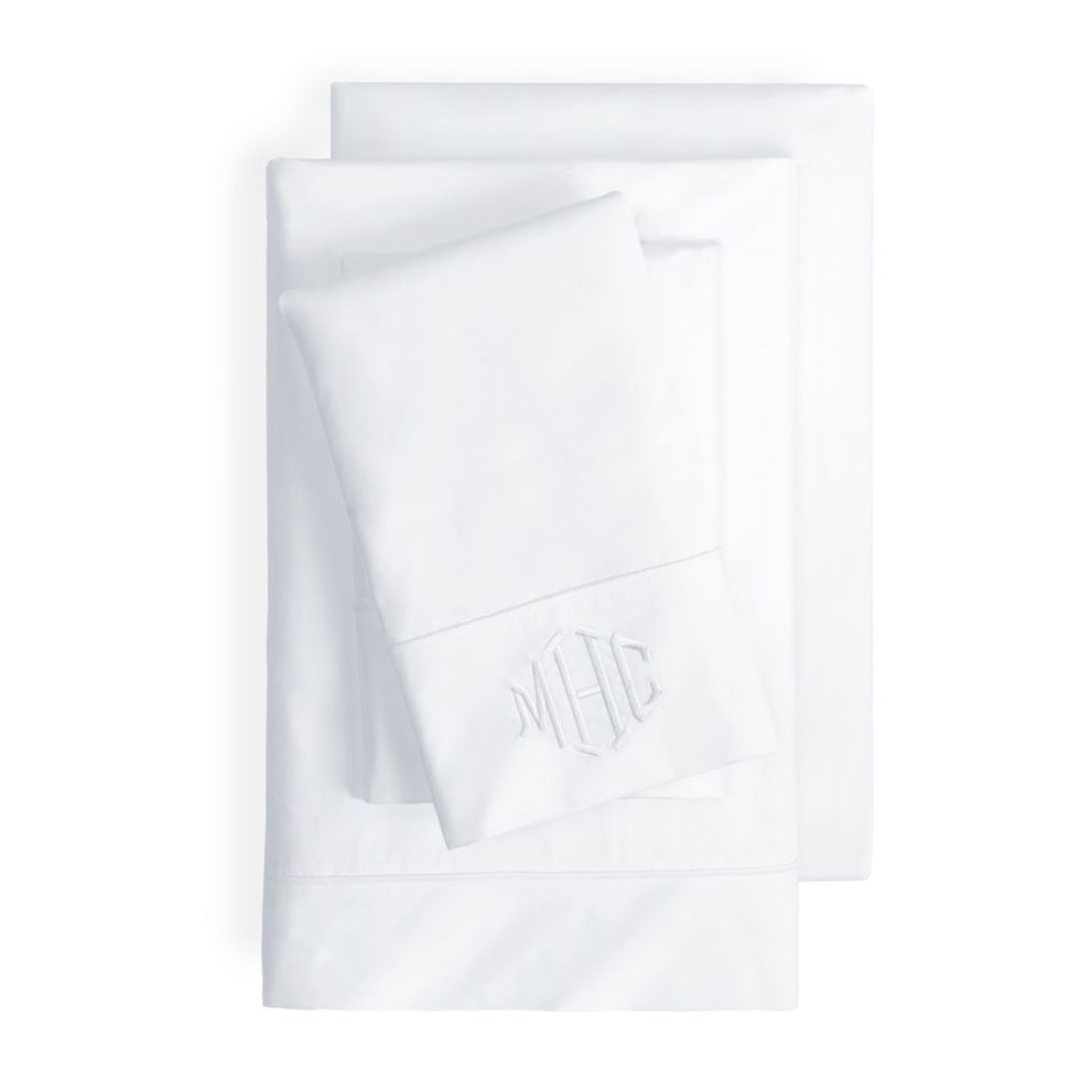 Bright White 400 Thread Count Percale Cotton Sheet Set