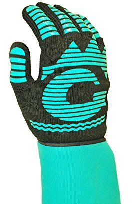 Oven Mitts.1 Pair of Cotton Short Oven Mitts with Silicone Grip Palm.3  Layer Heat Resistant Blue Mini Oven Mitts Half Hand Govles with Hanging  Loop