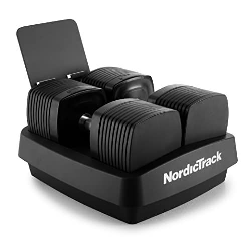 NordicTrack 50 Lb iSelect Adjustable Dumbbells, Works with Alexa,